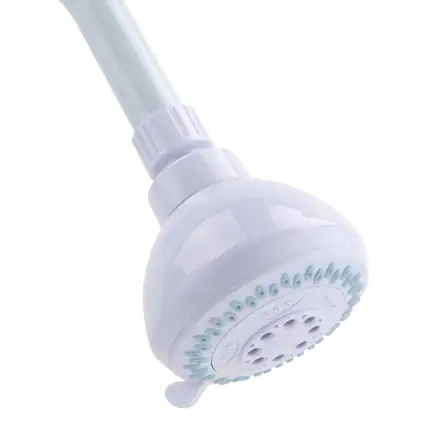 Front. OAKBROOK - OakBrook White PVC 3 settings Wallmount Showerhead 1.8 gpm - White.