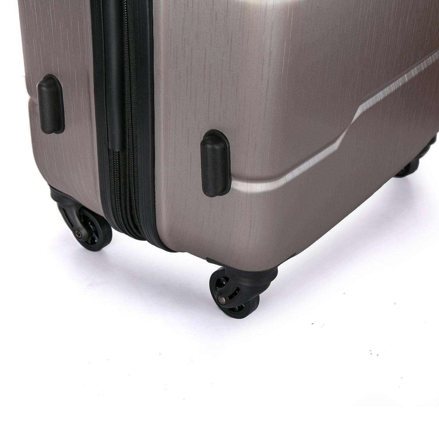 Alt View 4. DUKAP - Rodez Lightweight Hardside 3 Piece Luggage Set 20"/24"/28" - SILVER.