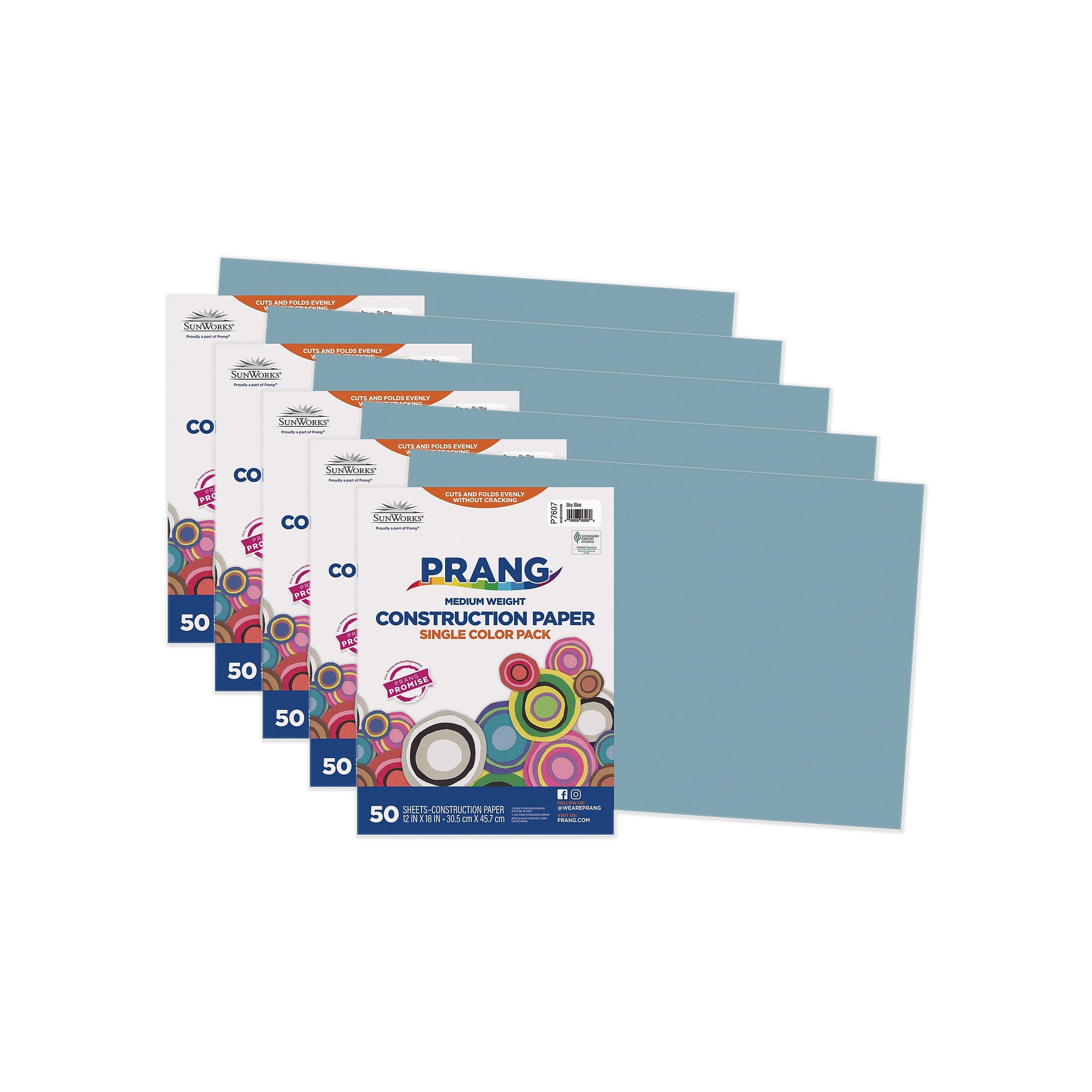 "Prang - 12"" x 18"" Construction Paper, 50 Sheets/Pack, 5 Packs/Bundle (PAC7607-5) - Sky Blue" price history on PriceWatchPro