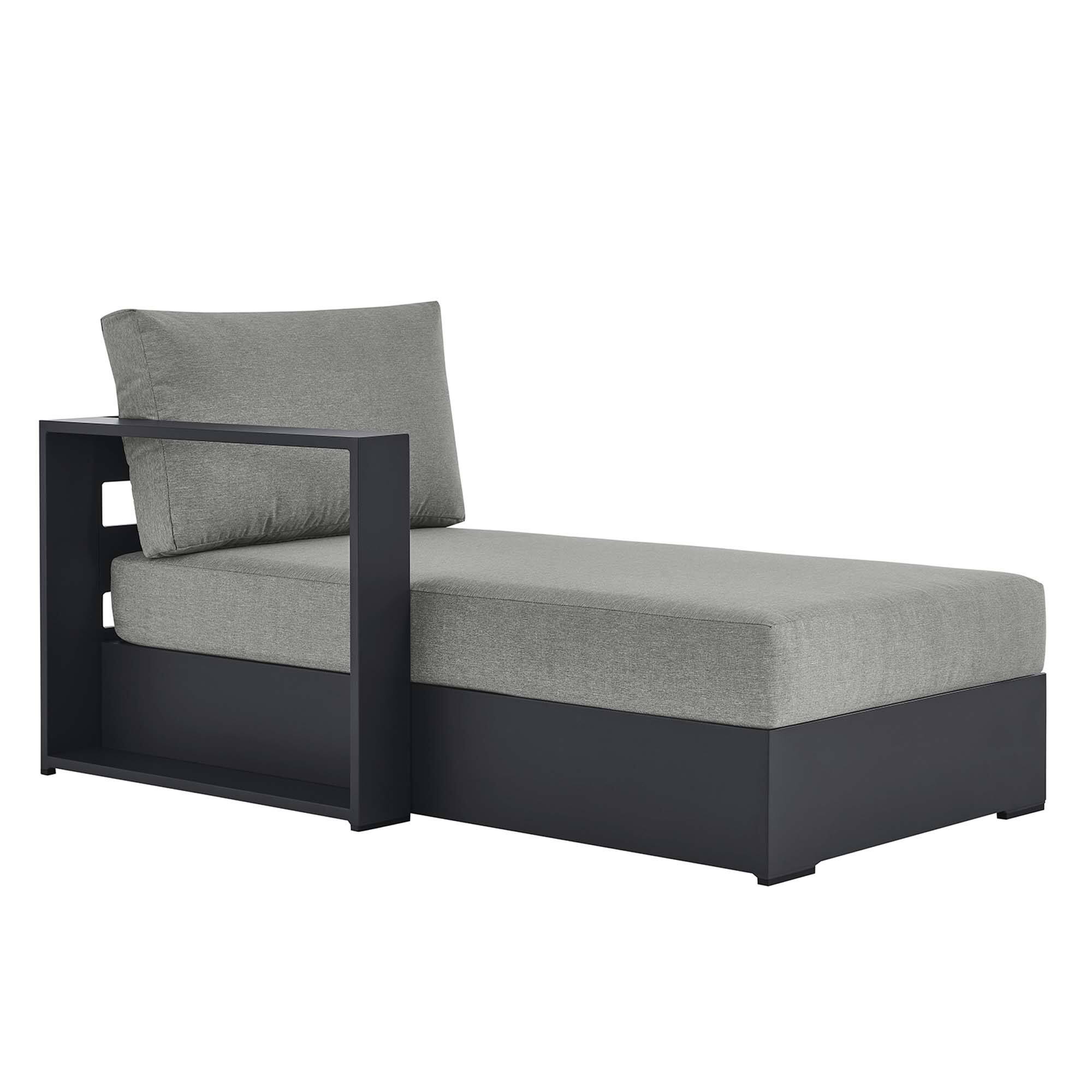 Left. Modway - Tahoe Outdoor Patio Powder-Coated Aluminum Modular Left-Facing Chaise Lounge by Modway - Gray Gray.