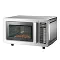 VEVOR - Countertop Microwave Oven, 0.9 Cu Ft, 1000W Digital Stainless Steel Microwave Oven with Touchscreen, 10 Cooking Presets - Silver