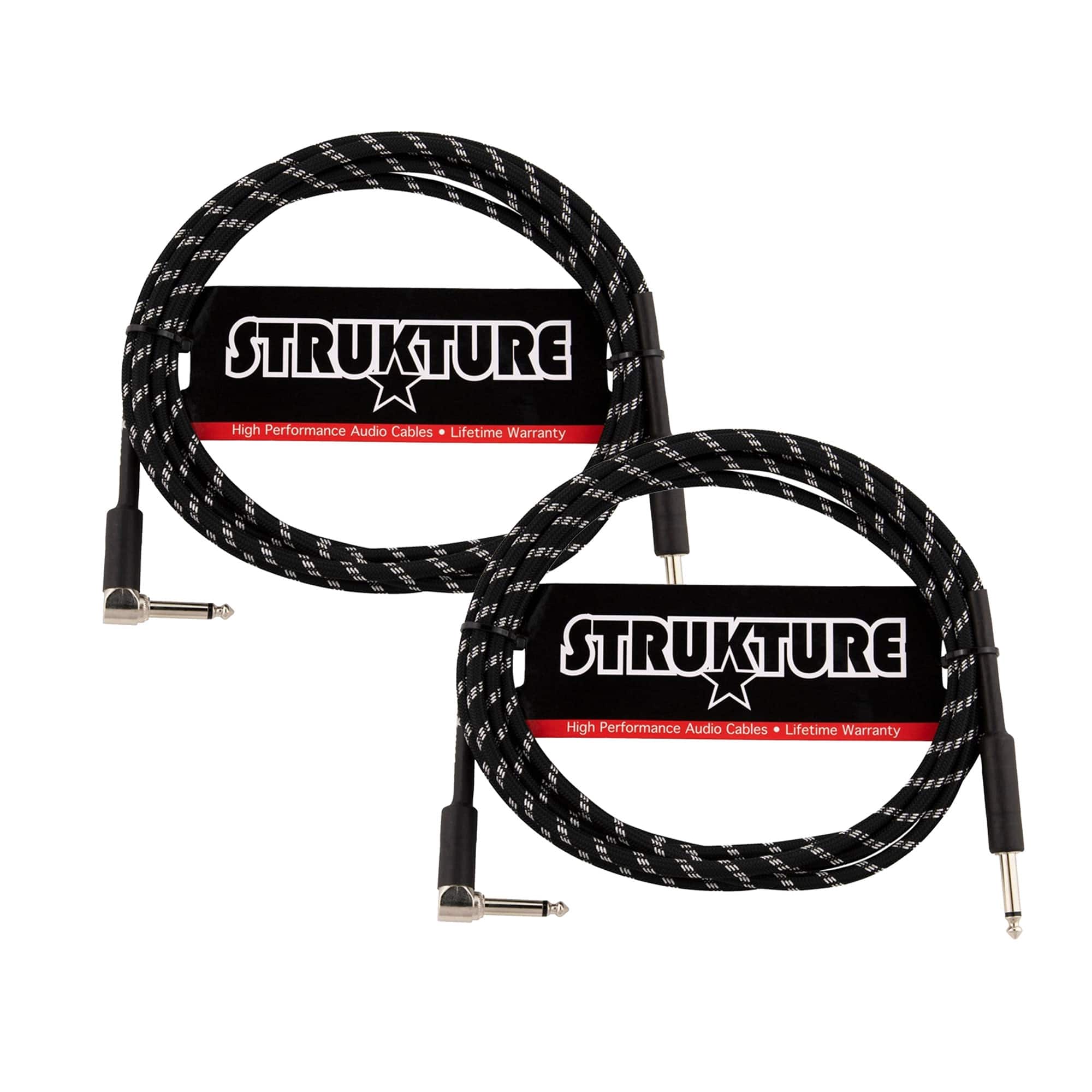Strukture - Instrument Cable 10ft. Right Angle (/Silver) - 2 Pack - Black price history on PriceWatchPro
