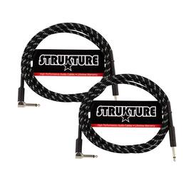 Strukture - Instrument Cable 10ft. Right Angle (/Silver) - 2 Pack - Black