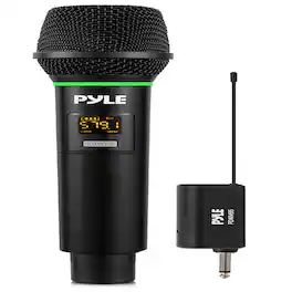 Pyle - UHF Dynamic Wireless Microphone – 16 Selectable Channels, Long-Range Transmission, Anti-Interference