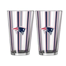 Logo Brands - Two-Piece 16oz. Striped Pint Glass Set - Multicolor