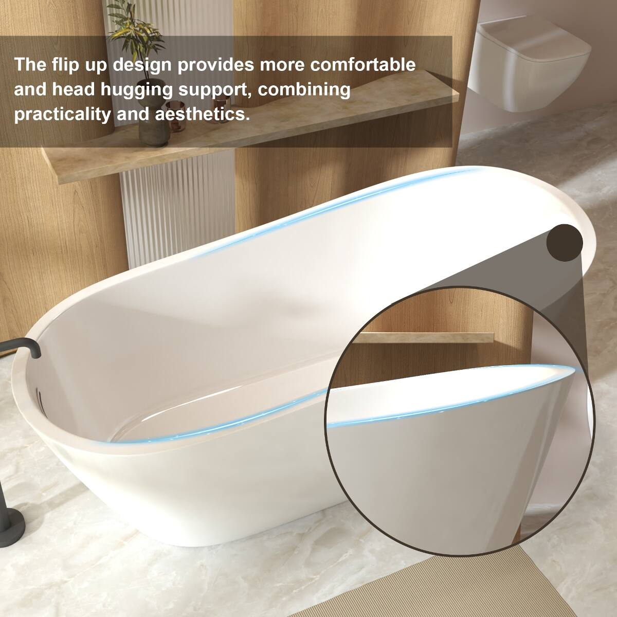 The flip up design provides more comfortable and head hugging support, combining practicality and aesthetics.
