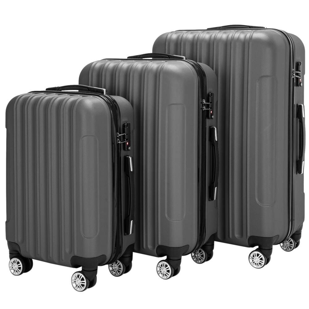 Alt View 2. Winado - 20"/24"/28" Luggage Set 3 Piece, ABS Hard Shell Suitcase Set for Travel, Spinner Wheels and TSA Lock - Grey.