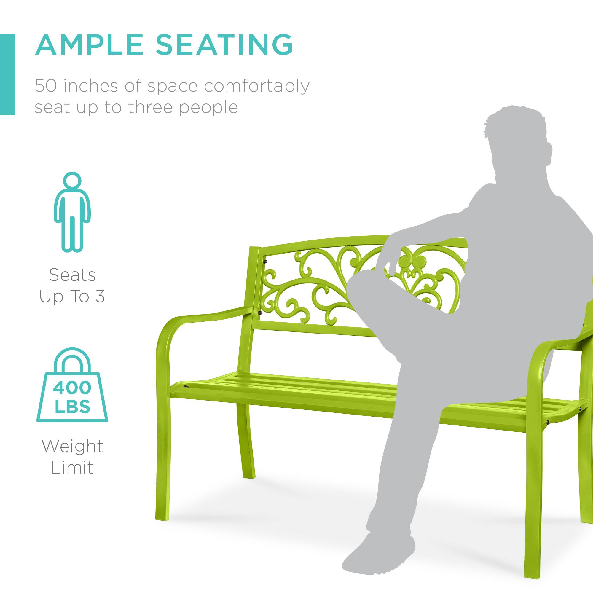 AMPLE SEATING

50 inches of space comfortably seat up to three people

Seats Up To 3

400 LBS Weight Limit
