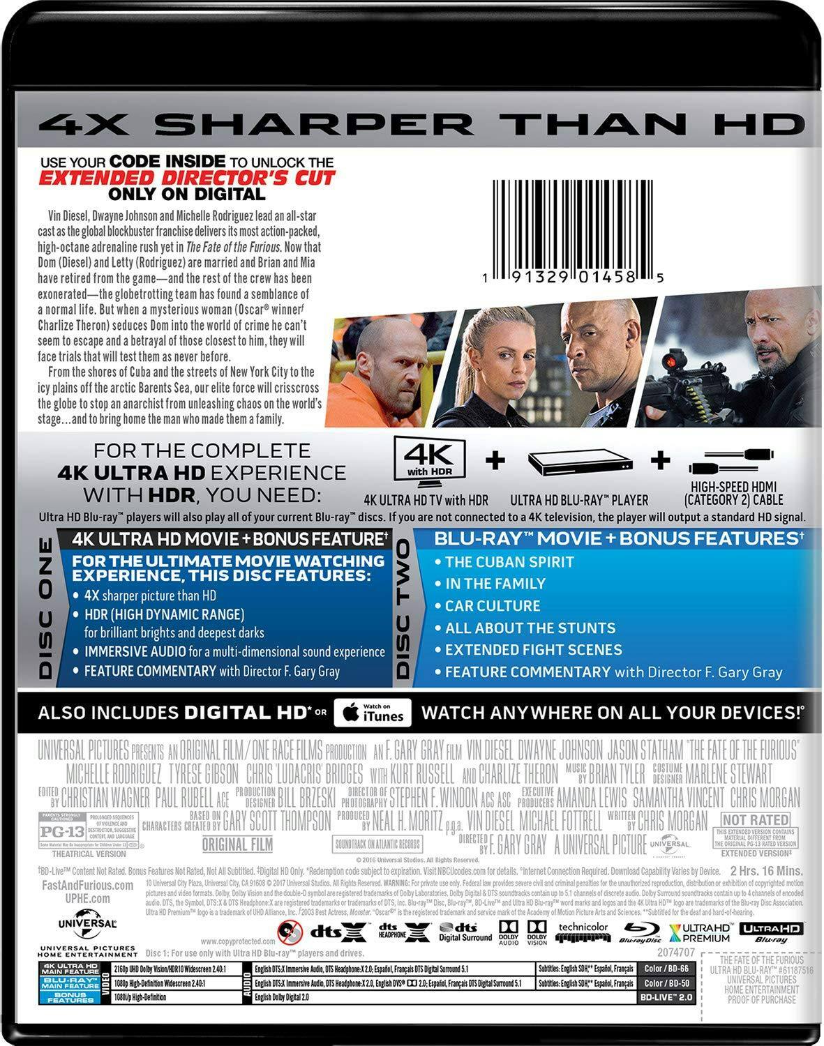 Angle. The Fate of the Furious   - 4K Blu-Ray.