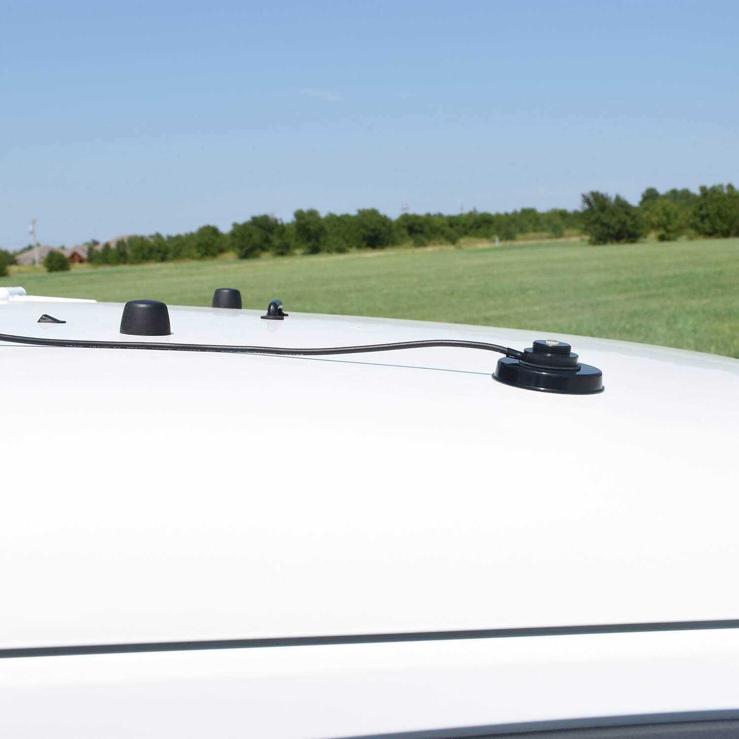 Alt View 1. Tram - 3-1/4-Inch Zinc NMO Magnet Mount with RG58 Coaxial Cable and UHF PL-259 Connector - Black.