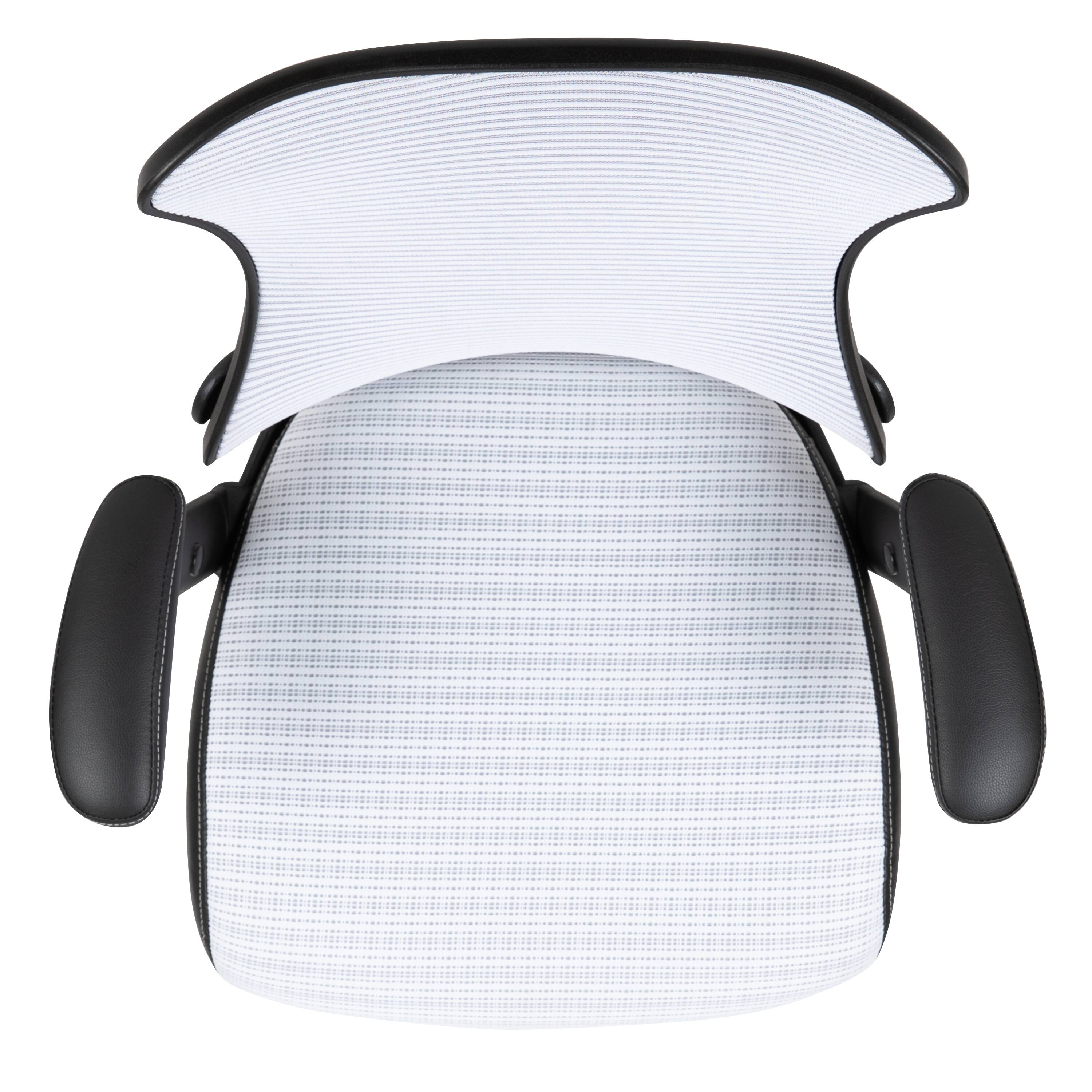 Alt View 8. Emma + Oliver - High Back Designer Mesh Executive Ergonomic Office Chair w/ Adjustable Arms - White Mesh.