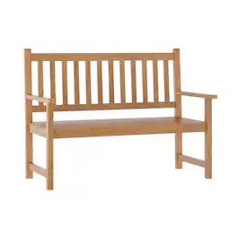Emma + Oliver - Acacia Wood Slatted Patio Bench Loveseat for 2 for Indoor/Outdoor Use - Brown