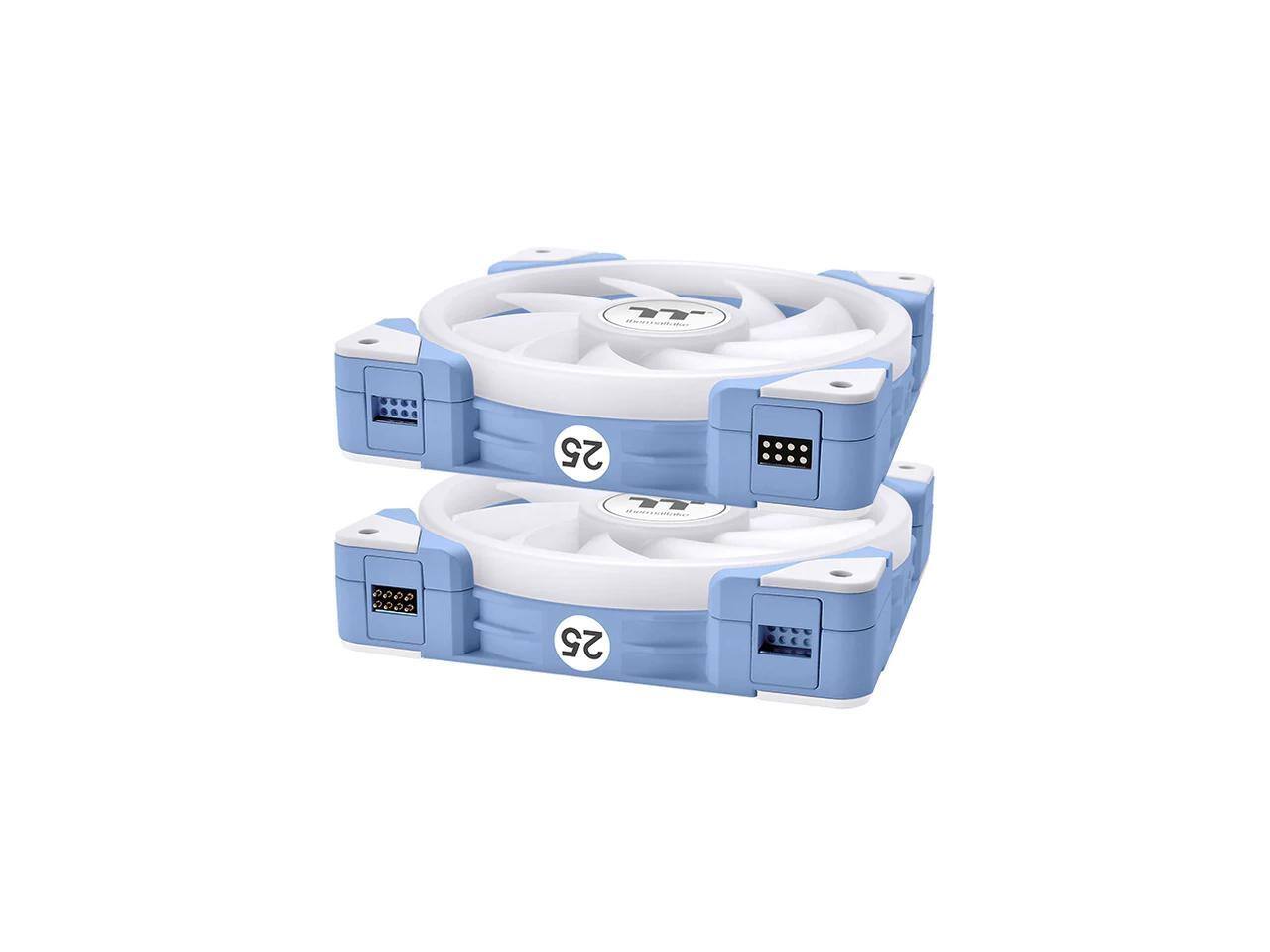 Alt View 3. Thermaltake - SWAFAN EX14 ARGB Sync PC Cooling Fan Hydrangea Blue TT Premium Edition (3-Fan Pack) - Hydrangea Blue.
