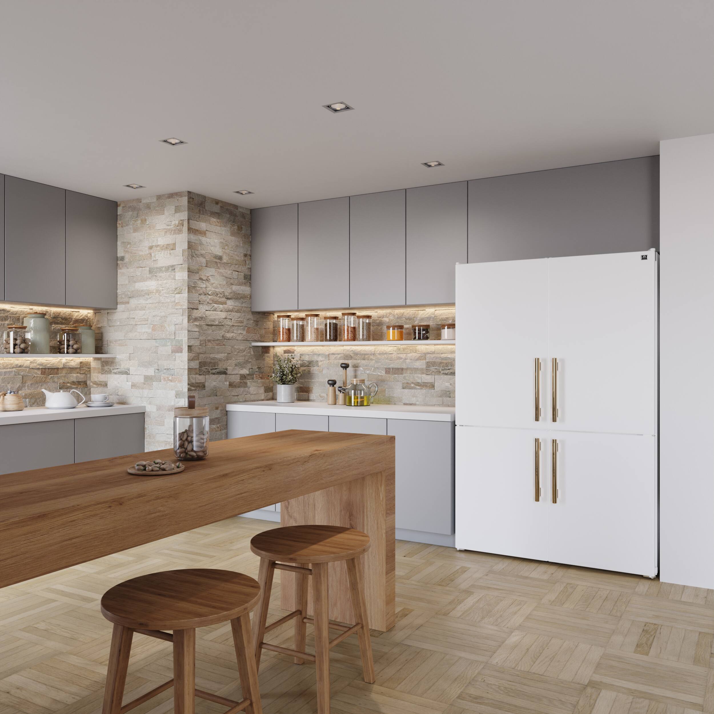 Alt View 8. Forno Appliances - Custodia 20.6 Cu. Ft. 48" Counter-Depth Side-by-Side Refrigerator Pair with Ice Maker and Total No Frost - White - White.