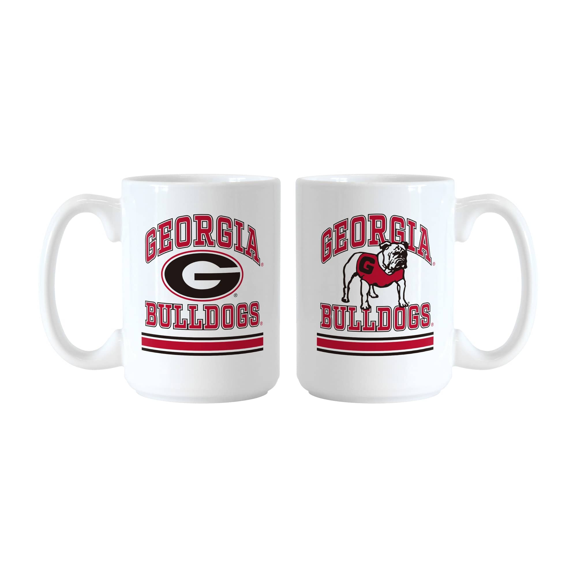 Logo Brands - Georgia Bulldogs 15oz. Current & Throwback Mug Set - Multicolor