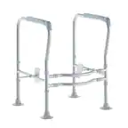 Front. Emma + Oliver - Ramsey Toilet Safety Rail for the Elderly with Height Adjustable Steel Frame, Padded Handles and Suction Cup Feet - Silver/Gray.