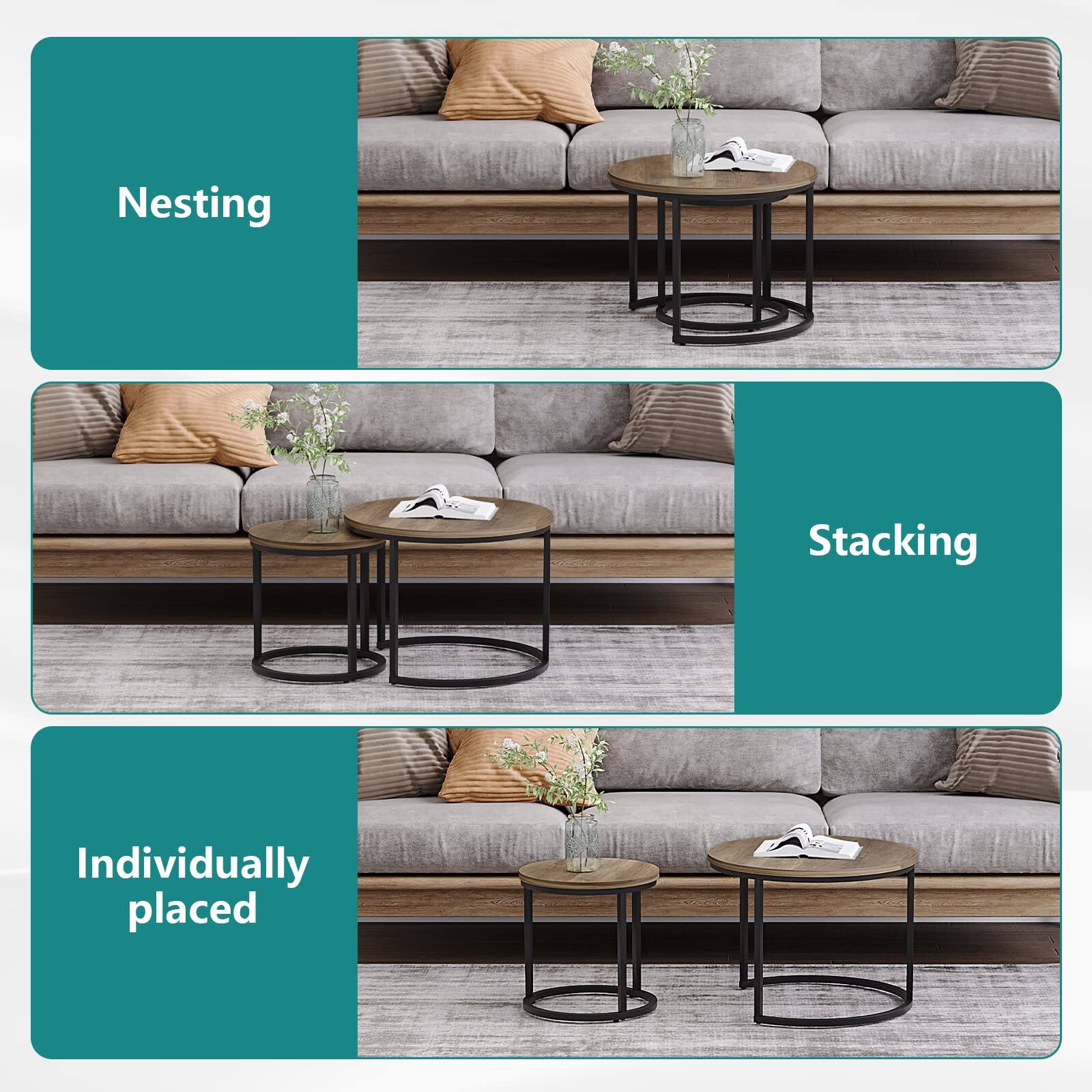 Nesting  
Stacking  
Individually placed