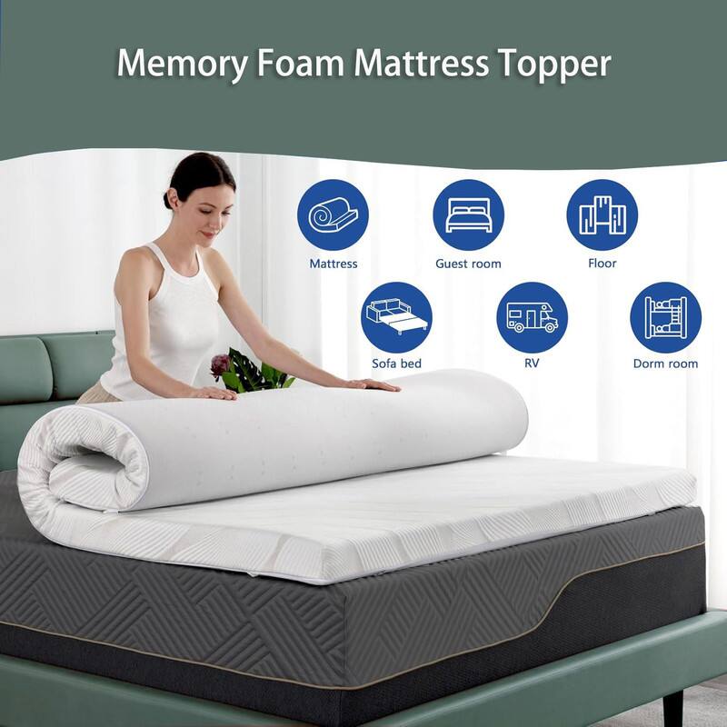 Memory Foam Mattress Topper

- Mattress
- Guest room
- Floor
- Sofa bed
- RV
- Dorm room