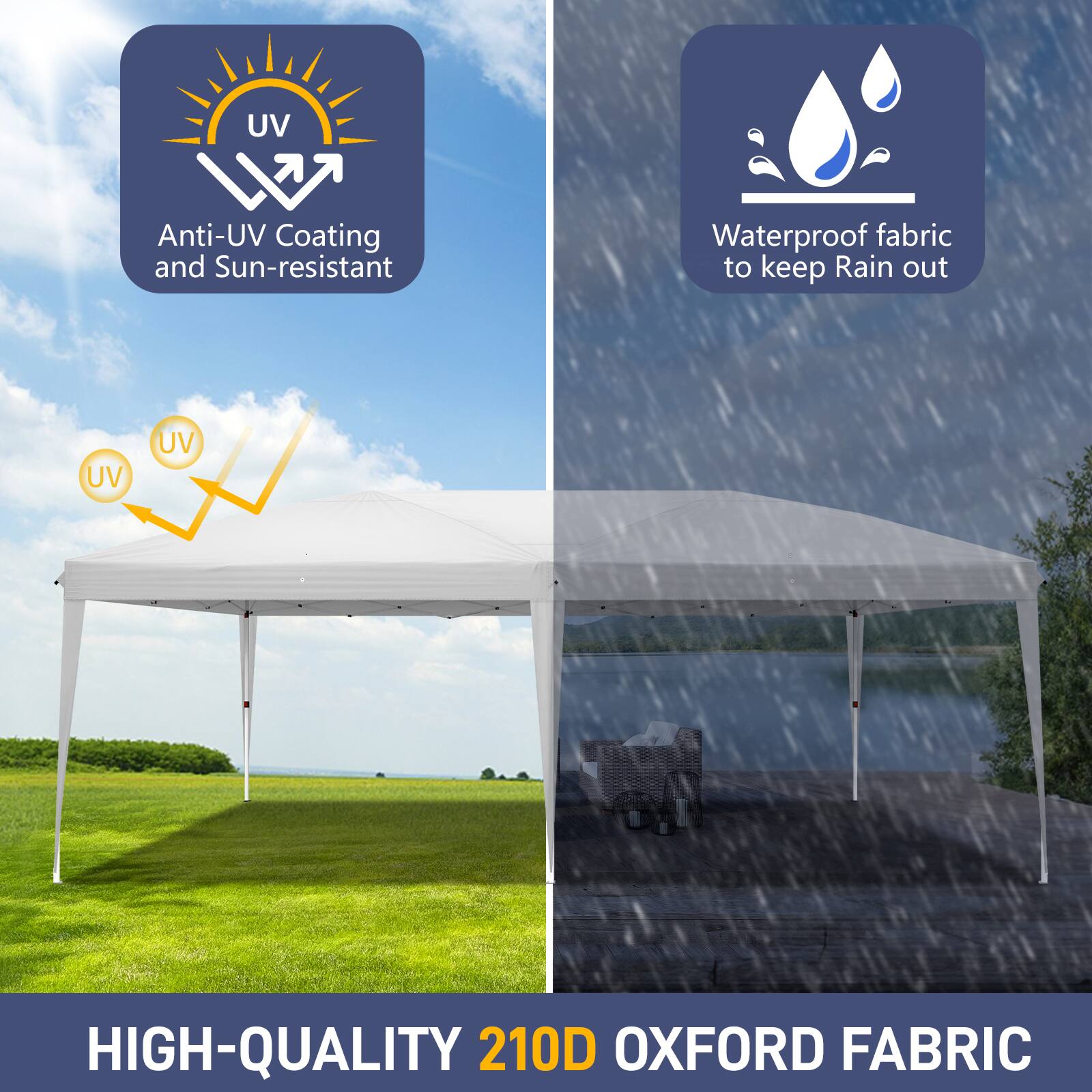 UV L Anti-UV Coating and Sun-resistant Waterproof fabric to keep Rain out UV UV HIGH-QUALITY 210D OXFORD FABRIC