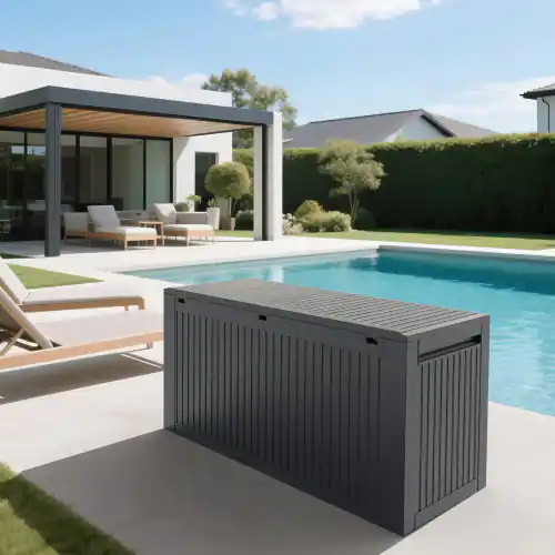 Alt View 10. Winado - 90 Gallon Portable Plastic Storage Deck Box with Lid, Store Garden Cushions Organizer Patio Cabinet for Indoor Outdoor - Gray.