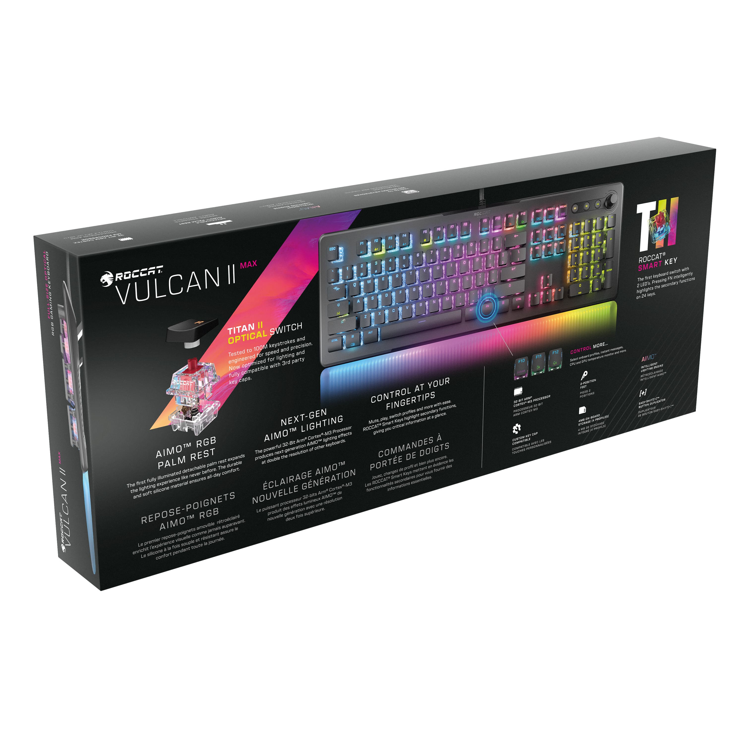 Alt View 21. ROCCAT - Vulcan II Max Full-size Wired Keyboard with Optical Titan Switch, RGB Lighting, Aluminum Top Plate and Palm Rest - Black.