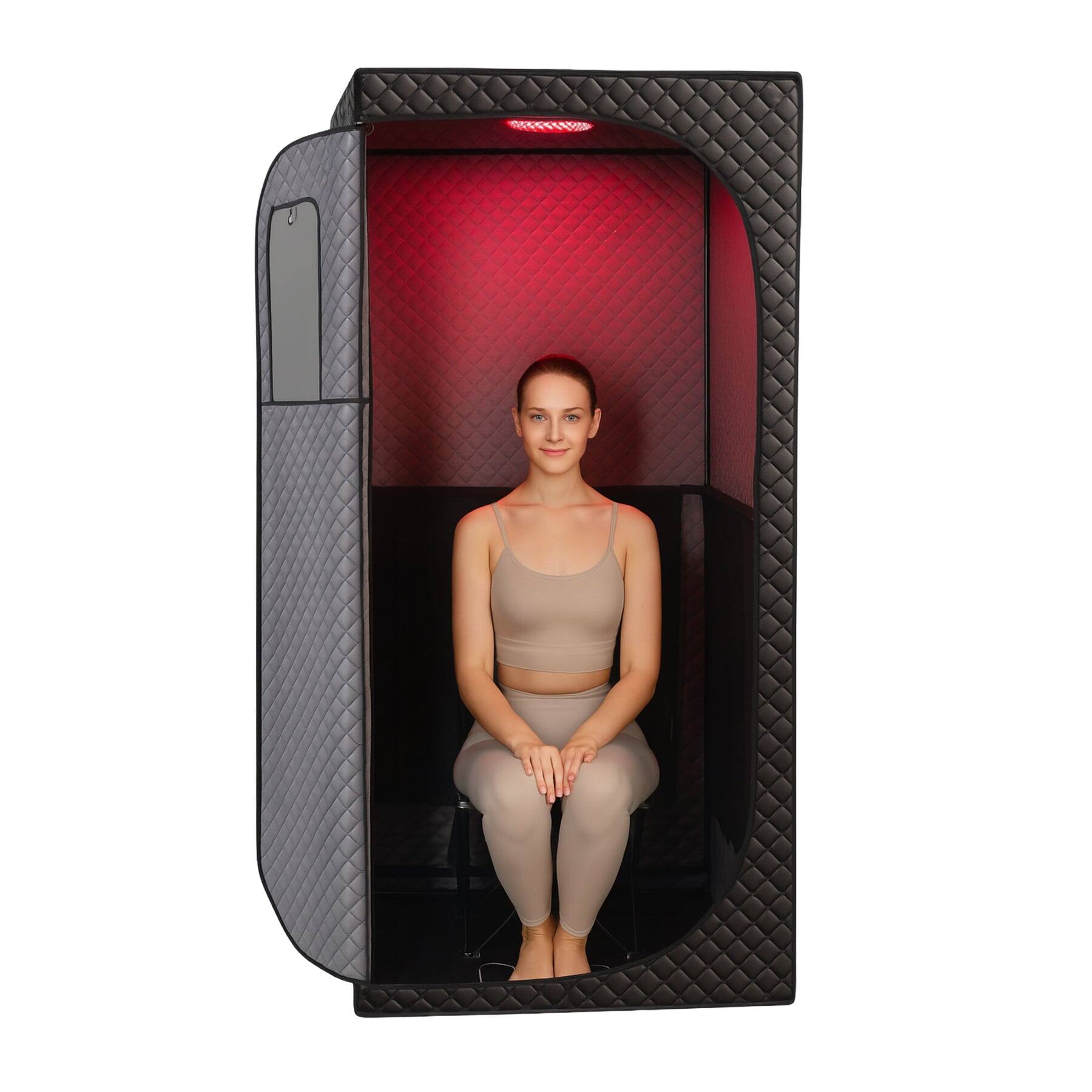 Back. EZLIFE - Infrared Sauna Tent with Red Light | EZLIFE - Black.