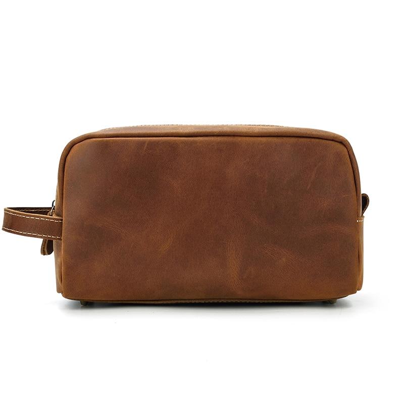 Alt View 9. Steel Horse Leather - The Wanderer Toiletry Bag | Genuine Leather Toiletry Bag - Brown.