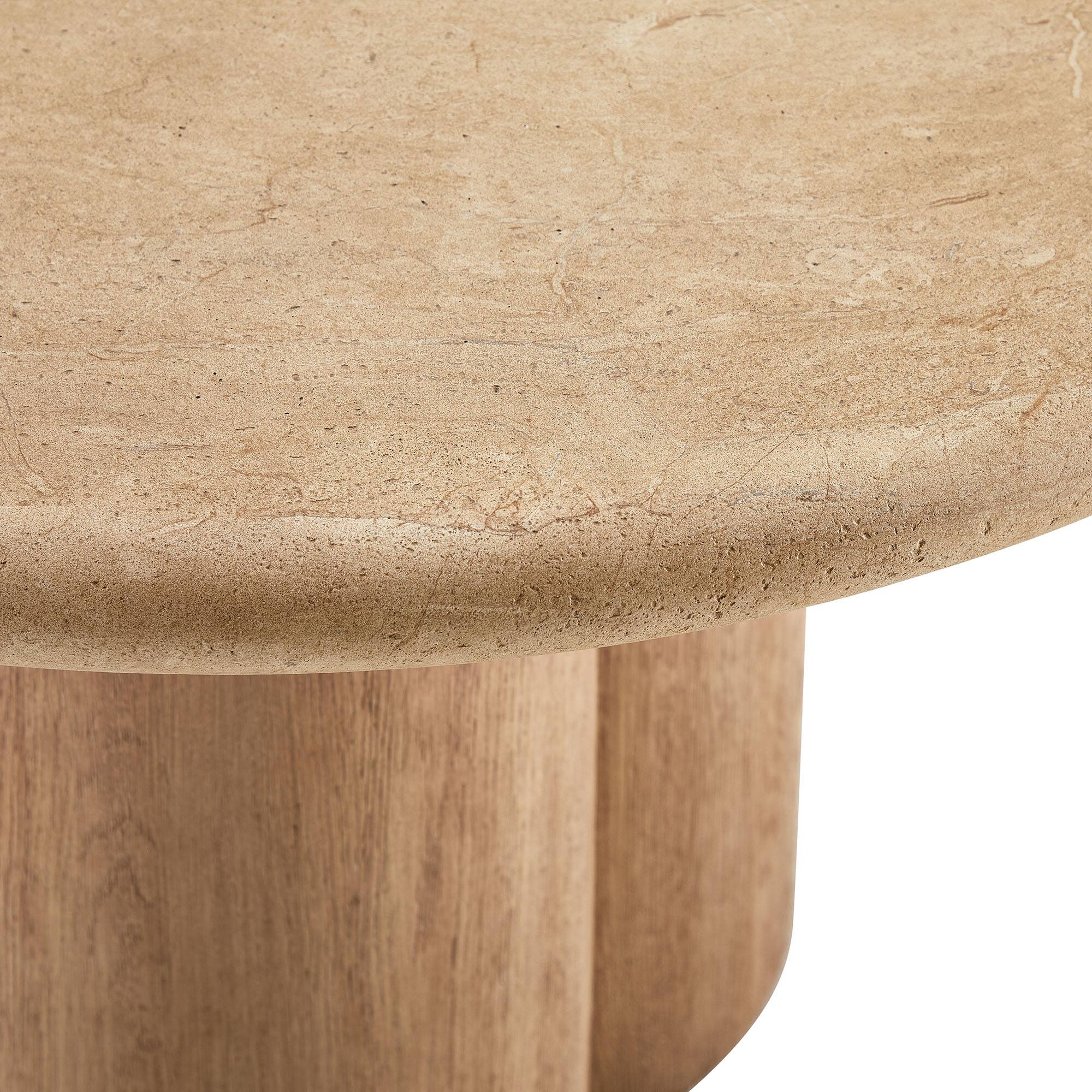 Alt View 5. Modway - Tori 31 Inch Round Indoor and Outdoor Coffee Table by Modway - Travertine.
