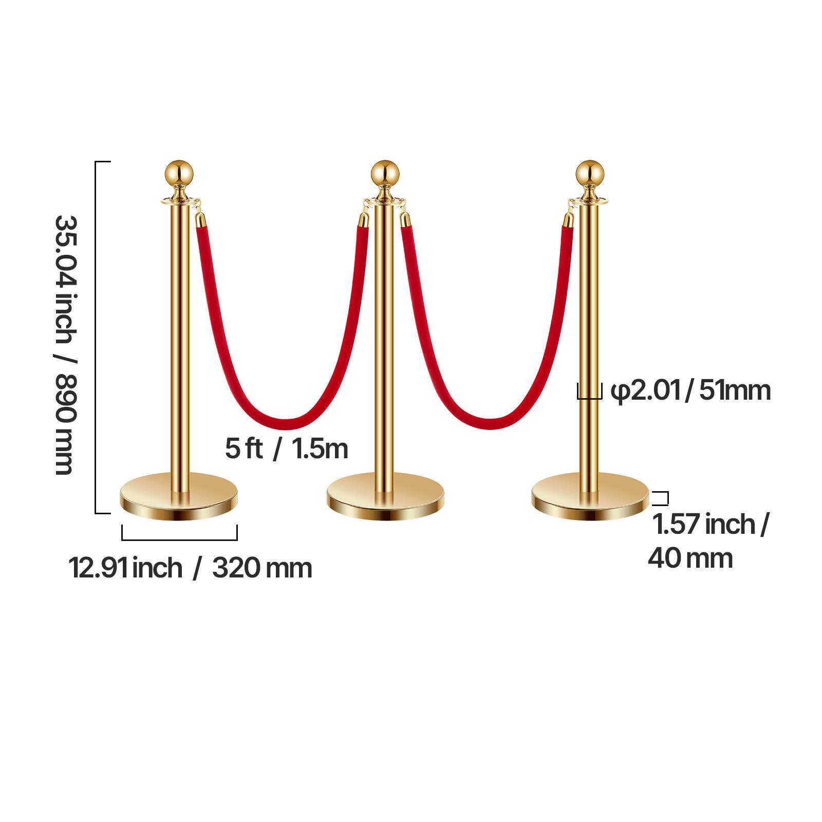 35.04 inch / 890 mm  
5 ft / 1.5m  
12.91 inch / 320 mm  
2.01/51mm  
1.57 inch / 40 mm