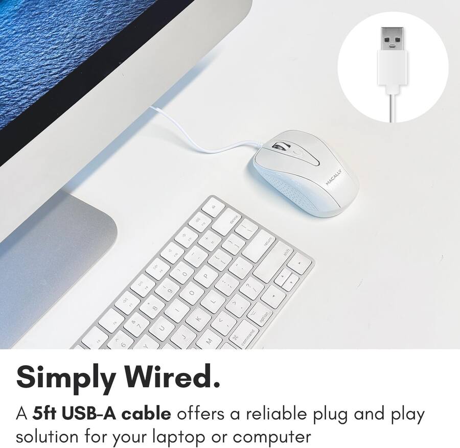 Usb Pin Mouse Macally USB Wired Mouse with 3 Button, Scroll Wheel, & 5 Foot Long Cord ...