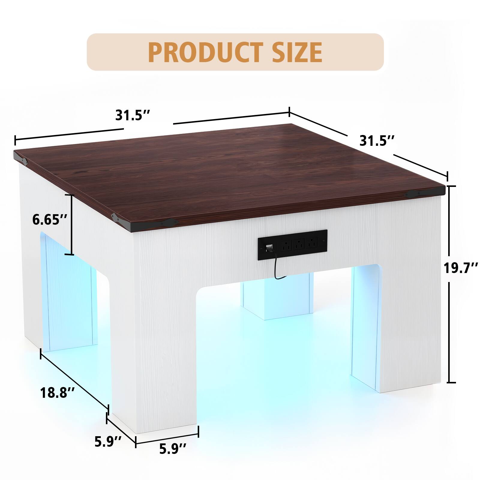 PRODUCT SIZE

31.5" 31.5" 6.65" 19.7" 18.8" 5.9" 5.9"