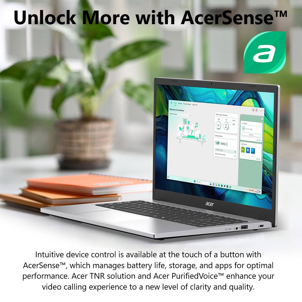 Unlock More with AcerSense™

Intuitive device control is available at the touch of a button with AcerSense™, which manages battery life, storage, and apps for optimal performance. Acer TNR solution and Acer PurifiedVoice™ enhance your video calling experience to a new level of clarity and quality.