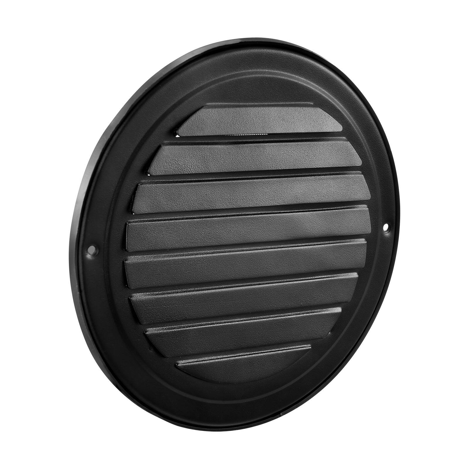 Alt View 5. VEVOR - 6 in Wall Vent Cover,Louvered Round AC Vent Gable Cover,Premium Stainless Steel&with Built-in a Protection Screen,2 Pack - Black.