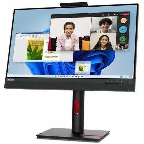 Angle. Lenovo - Lenovo ThinkCentre TIO24 Gen5 24" Class Webcam Full HD LED Monitor - 16:9 - Black - 23.8" Viewable - In-plane Switching - Black.