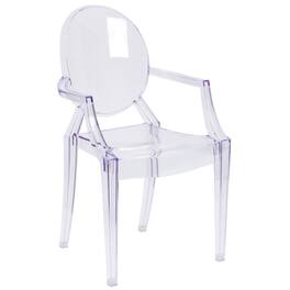Emma + Oliver - Oval Back Ghost Chair with Arms - Clear