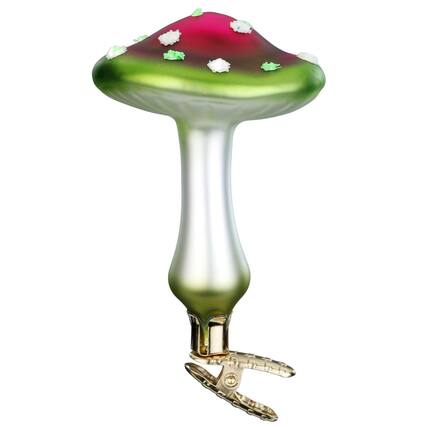 Front. Inge Glas - Inge Glas Clip on Crystal Spore Mushroom German Glass Christmas Ornament FREE BOX - Multicolor.