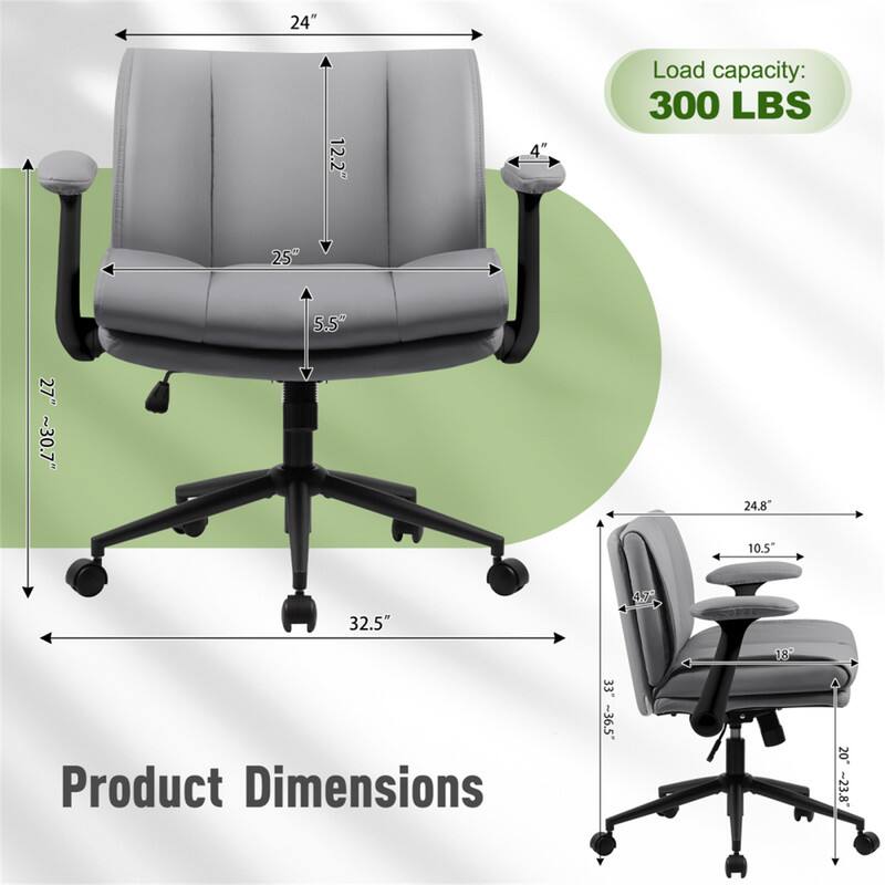 24" 12.2" 4" Load capacity: 300 LBS 25" 5.5" 27" ~30.7" 24.8" 10.5" 32.5" 47" 18" Product Dimensions 33" ~36.5" 50" -23.8"