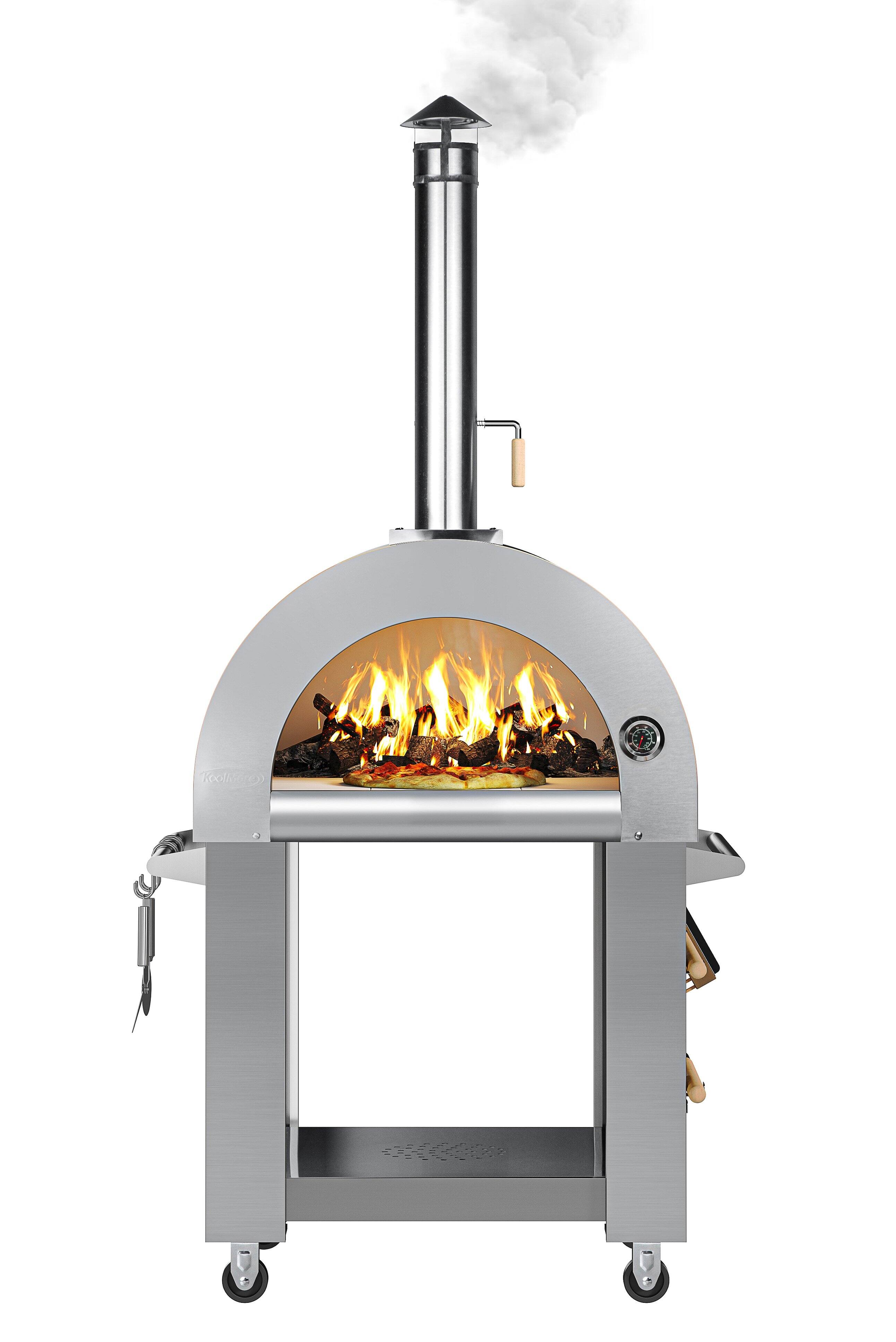 Alt View 9. Koolmore - 32 in.Outdoor Wood Fired Pizza Oven in Stainless-Steel (KM-OKS-WFPO) - Stainless-Steel.