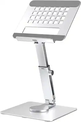 FINEAK - 360° Adjustable Ergonomic Tablet Stand for iPad & Phones - Silver white