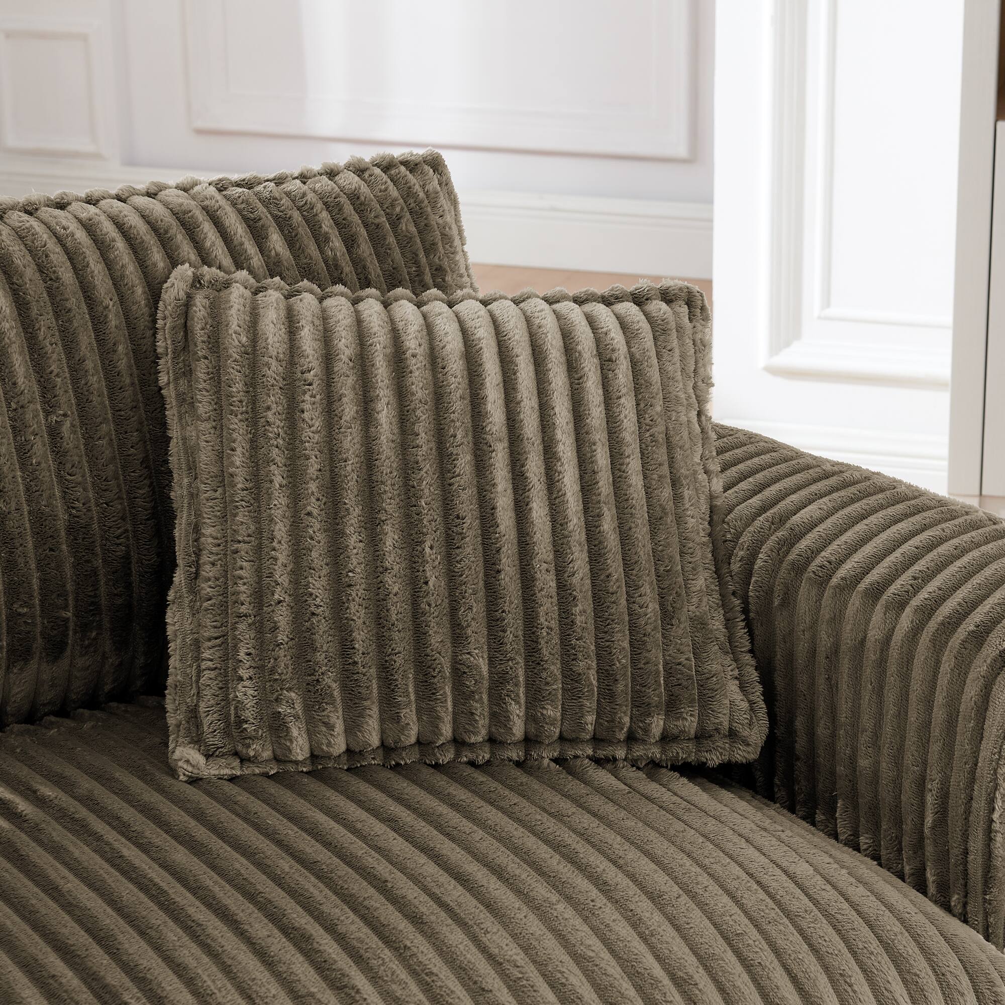 Back. APRILSOUL - Lazy Sofa Chair Comfortable Single person Backrest Soft Cushion Armrests Living Room Bedroom Brown - Brown.