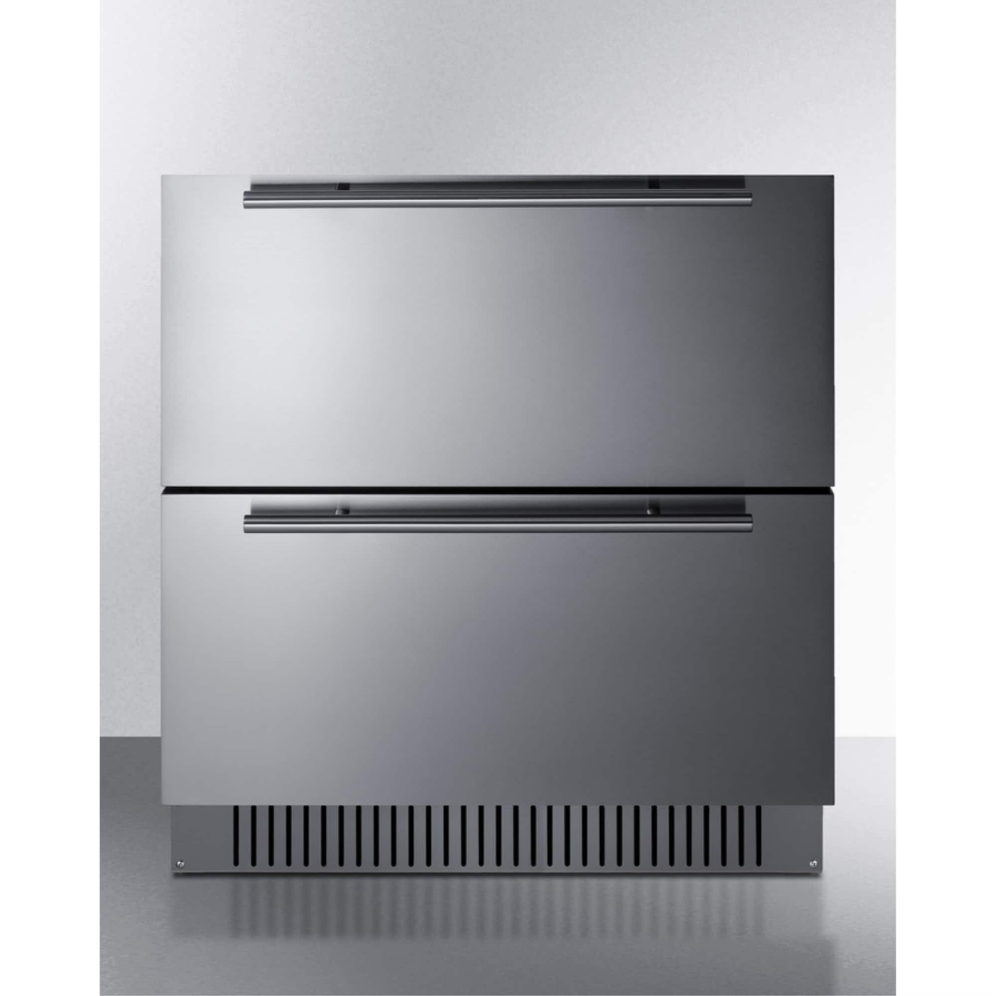 SUMMIT - 30" wide built-in undercounter ADA height 2-drawer outdoor all-refrigerator - Steel