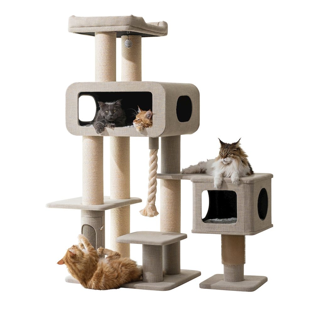 PetPals - 71” Grand Maine Coon Cat Tree – Ontario - Beige