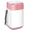 Front. Costway - 8 lb. Portable Fully Automatic Washing Machine with Drain Pump Pink - Pink and White.