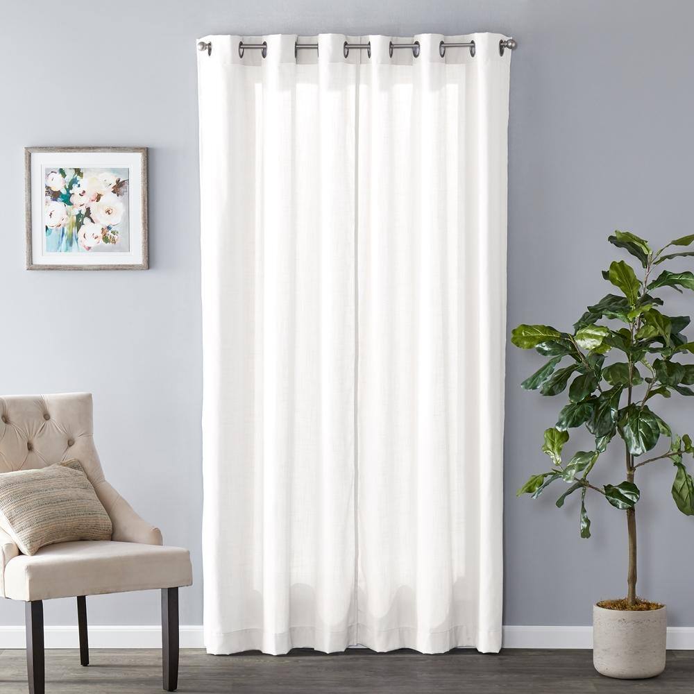 Angle. SKL Home - SKL Home Saturday Knight Ltd Raine Light Filtering Sophisticated SunSafe Window Curtain Panel - 40" x 95" Ecru - Ecru.