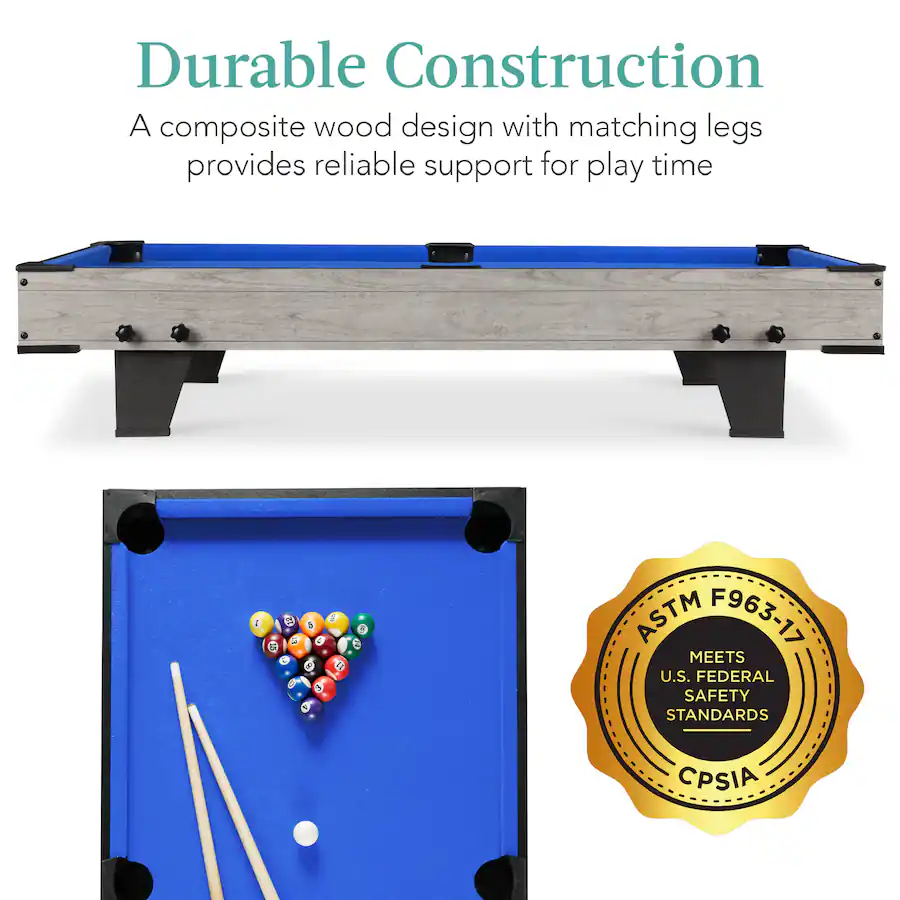 Best Choice Products 40in Tabletop Billiard Table, Pool Game Table w/ 2 ...