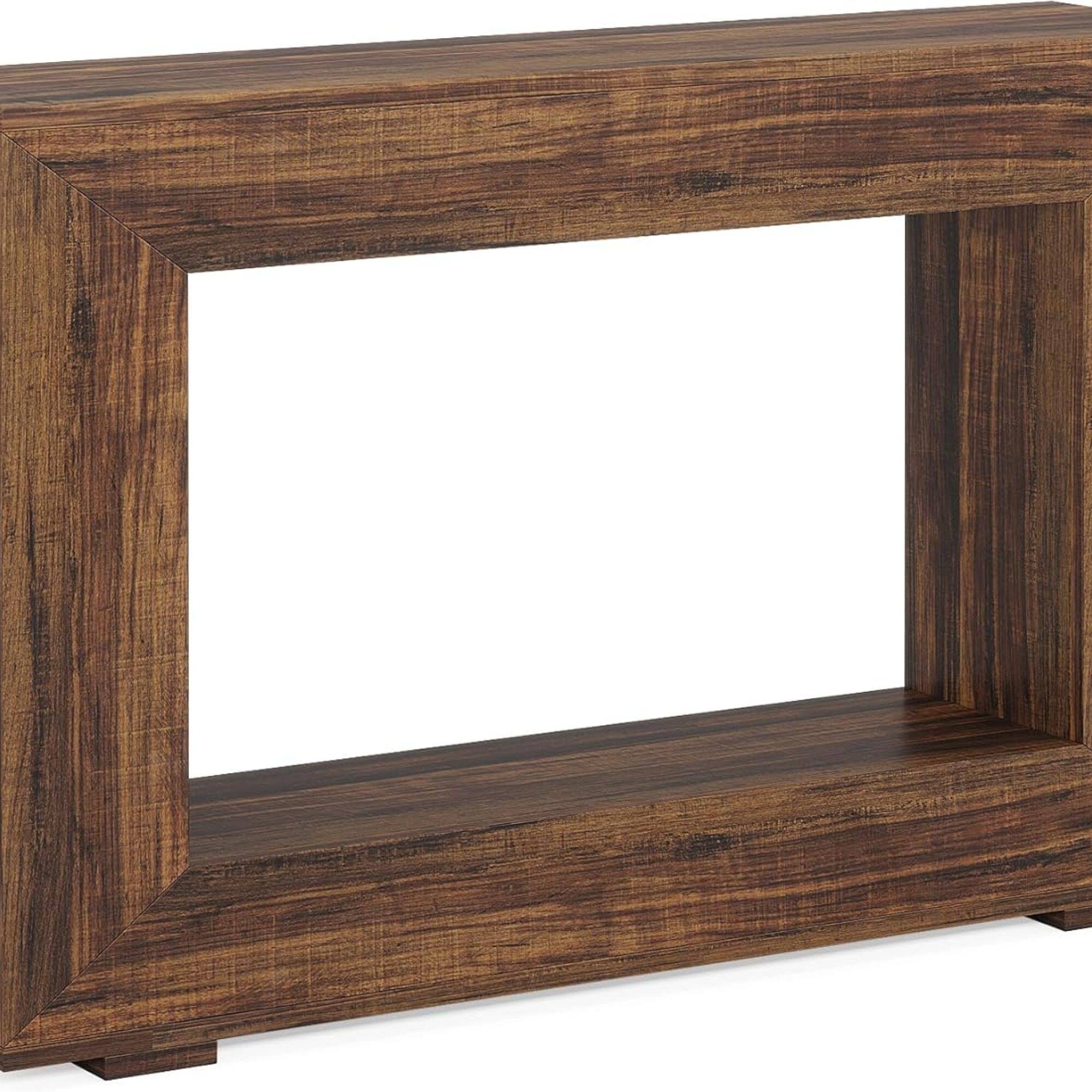 Alt View 2. GOODSILO - Farmhouse Style Narrow Long Wooden Console Table for Living Room Entryway Sofa Table Rustic Design - Brown.