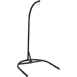 Sunnydaze - U-Base Powder-Coated Steel Hanging Chair Stand - 76 in - Black