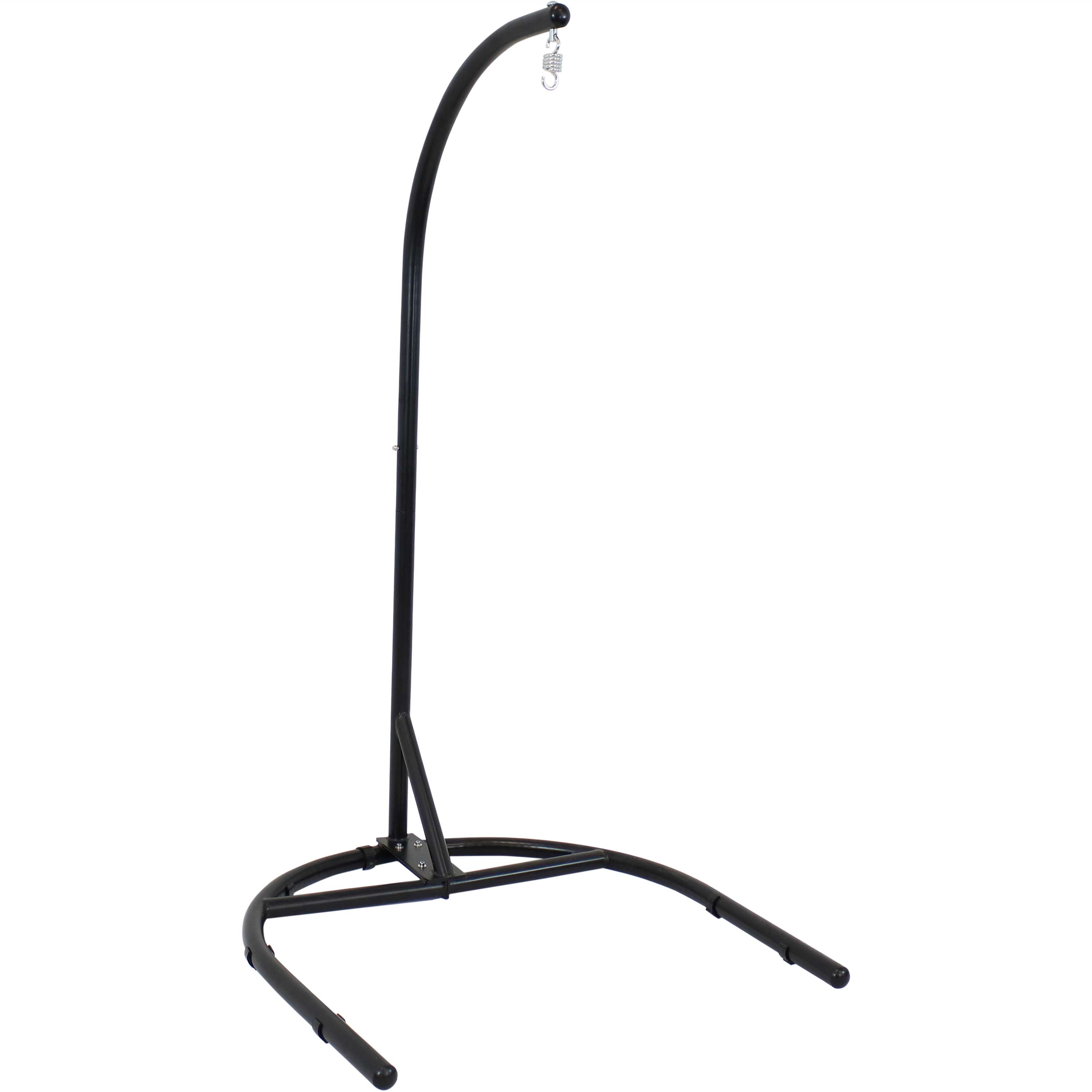 Front. Sunnydaze - U-Base Powder-Coated Steel Hanging Chair Stand - 76 in - Black.