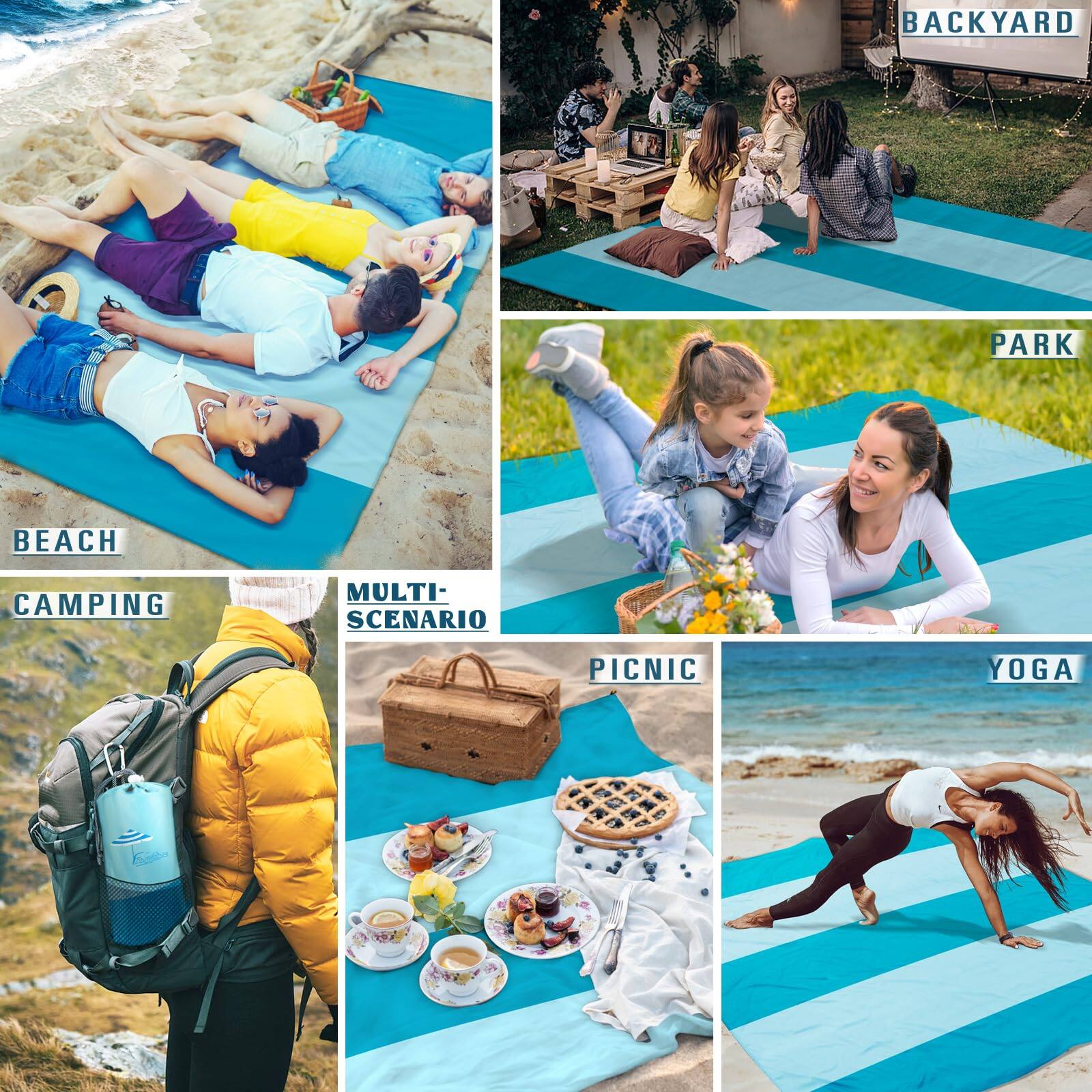 - BEACH
- BACKYARD
- PARK
- CAMPING
- MULTI-SCENARIO
- PICNIC
- YOGA
