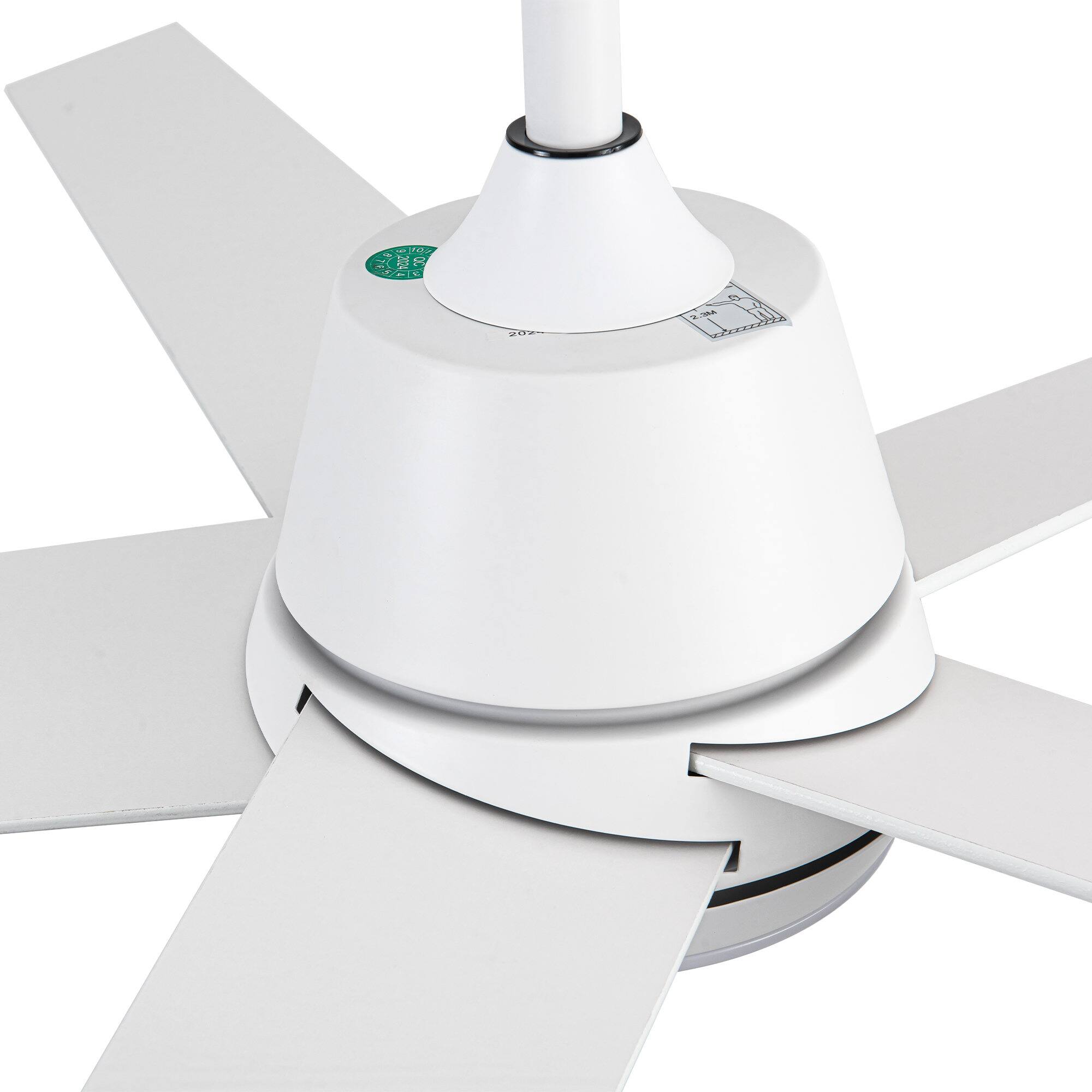 Alt View 10. Vaczon - 52-inch Modern 3CCT Dimmable LED Smart Ceiling Fan with Light, Remote and APP Control - White.